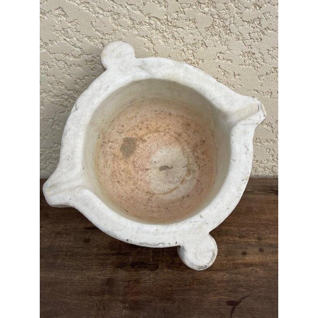 Stone White Marble Mortar, 17th Century For Sale - Image 7 of 12