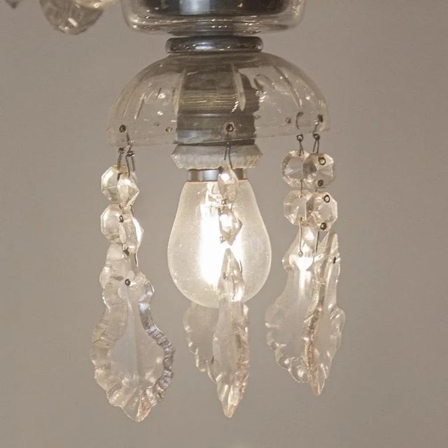 Glass Bohemian Cut Lead Crystal Chandelier, 1930s For Sale - Image 7 of 8