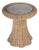 Flora 22 in. W Round Rattan Scalloped Edge End table, Natural Rattan For Sale