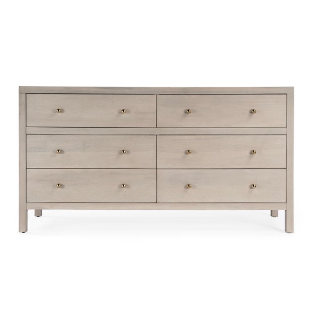 2020s Nora 60 in W. Rectangular Wood 6 Drawer Dresser, Antique Taupe For Sale - Image 5 of 9