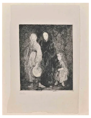 Bernard Naudin, Departure, Etching, Early 20th Century