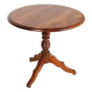 Italian Walnut Tripod Table, 1920s For Sale