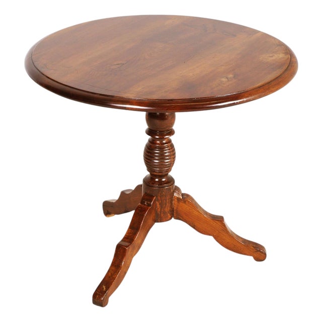 Italian Walnut Tripod Table, 1920s For Sale