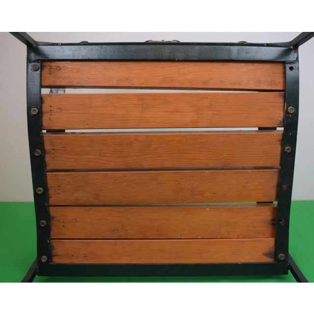 Late 20th Century late 20th century Fox Hunting Armchair Painted Iron W/ Brass Back Provenance: The Susie Hilfiger Collection For Sale - Image 5 of 7