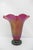 Abstract Donald Carlson Iridescent Art Glass Ruffled Trumpet Vase For Sale - Image 3 of 13