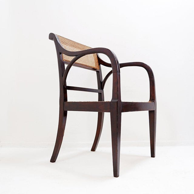 Brown Mid-Century Modern Bentwood Chairs with Cane Seats and Backs, 1950s For Sale - Image 8 of 15