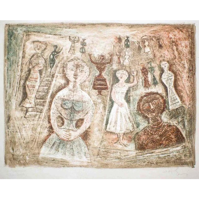 Hand signed and titled. In 1970 ca., Massimo Campigli realized this fascinating lithograph called “La Benvenuta” (“The...