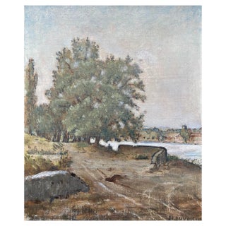 Henri Duvoisin, Geneva Countryside, Oil on Canvas, 1919 For Sale