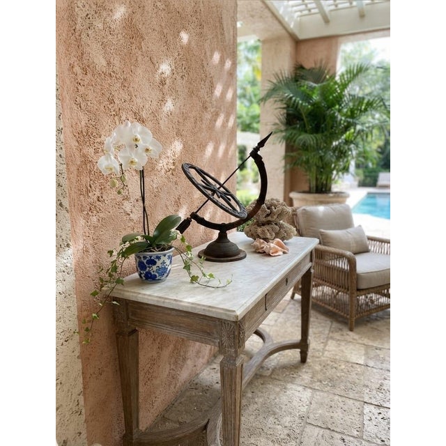 Vintage Cast Iron Armillary Sphere Sundial With Arrow Gnomon For Sale - Image 11 of 12