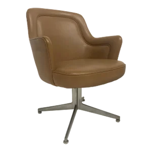 Mid 20th Century Sleek Ward Bennett for Lehigh Naugahyde Barrel Back Desk Chair
