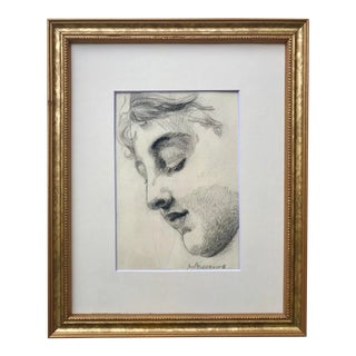 Vintage Original Drawing Portrait of a Woman C. 1929 For Sale