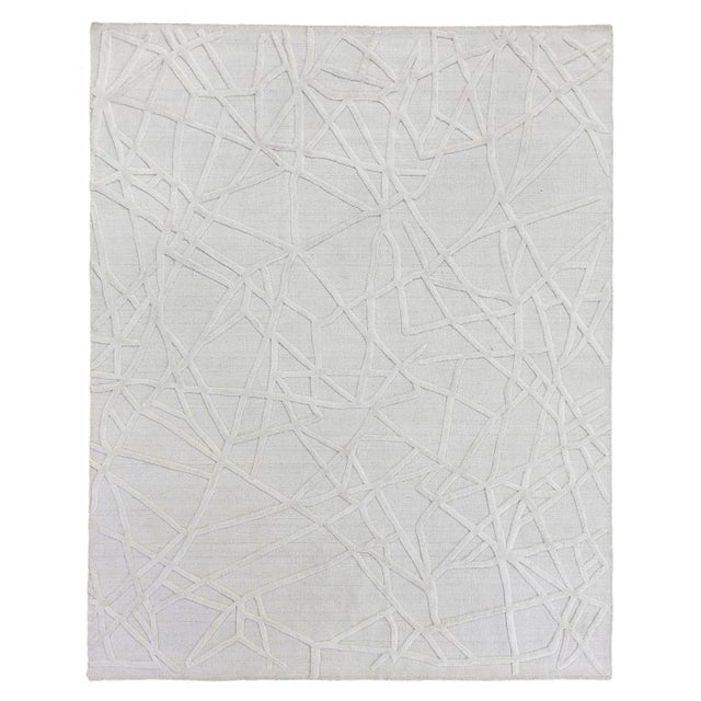 Wellington hand loomWoolSilver Rug - 8'x10' For Sale - Image 10 of 10