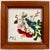 Grandma Moses, Original 1949 Painted Ceramic Tile Flowers Hand Painting Grandma Moses Folk Art, 1949 For Sale