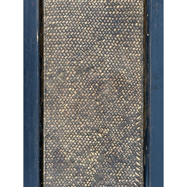 Black Distressed Rustic Black Lacquer Rattan Narrow Wood Bench Table For Sale - Image 8 of 11