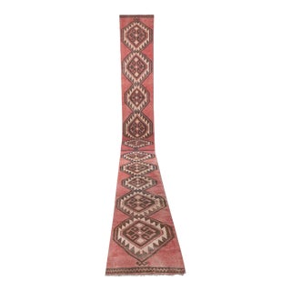 Neoclassical Style Vintage Turkish Oushak Runner, Extra-Long Hallway Runner For Sale