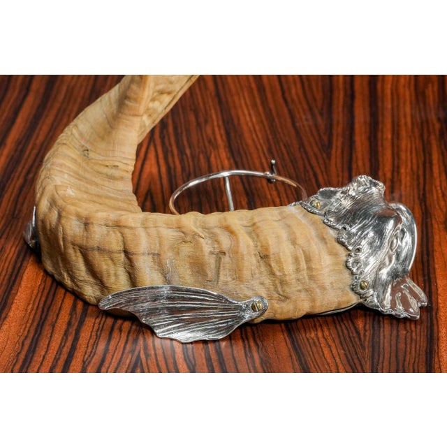 Exceptional Antique Victorian Sterling Silver Dolphin Sculpture Ram Match Striker Holder For Sale - Image 12 of 18