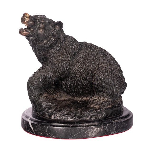 Late 19th Century Antique 19th Century French Bonze Animalier Brown Bear Statue Sculpture Paris After Antoine-Louis Barye Circa 1870 For Sale - Image 5 of 12