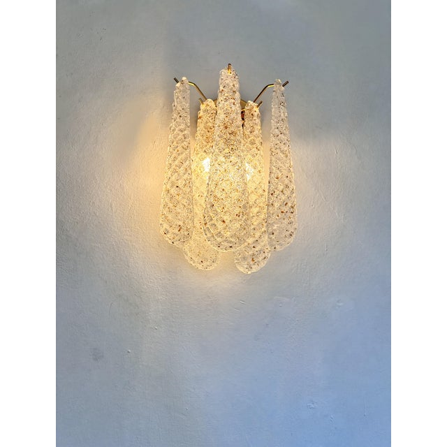 Gold Contemporary Mid-Century Modern "Conchiglie" Murano Glass Gold Wall Sconce-Set of Two For Sale - Image 8 of 10