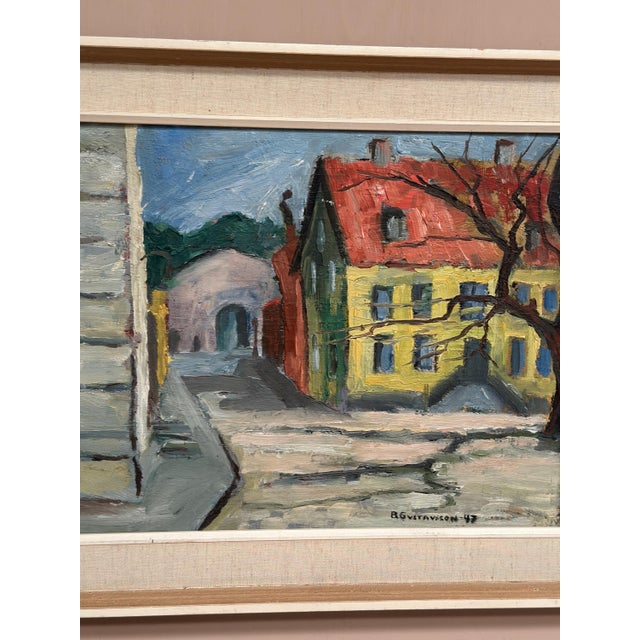 B. Gustavson, Urban Landscape, 1947, Oil on Panel, Framed For Sale - Image 11 of 18