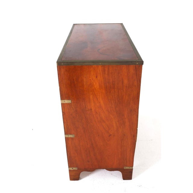 19th Century English Mahogany Campaign Chest With Brass Hardware For Sale - Image 5 of 14