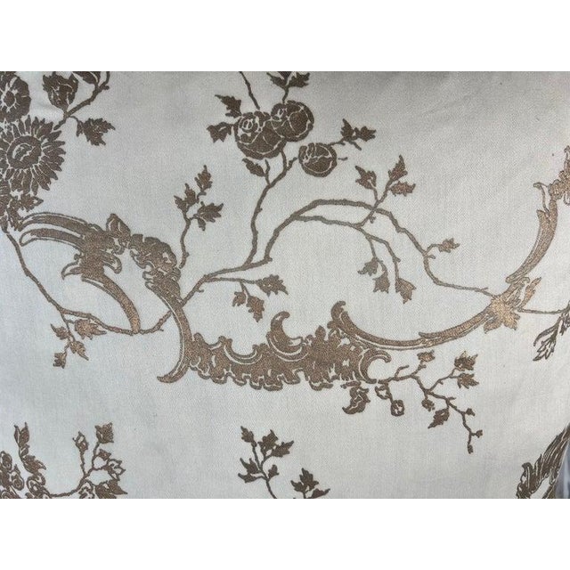 Late 20th Century Pair of Venezianina Patterned Gold & Cream Fortuny Pillows For Sale - Image 5 of 7