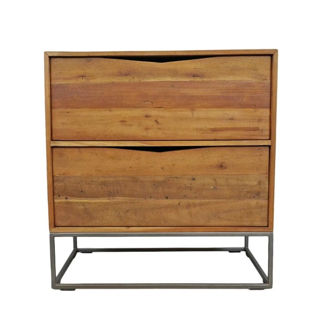 Salvaged Teak Modern Bedside Table / Nightstand For Sale - Image 10 of 10