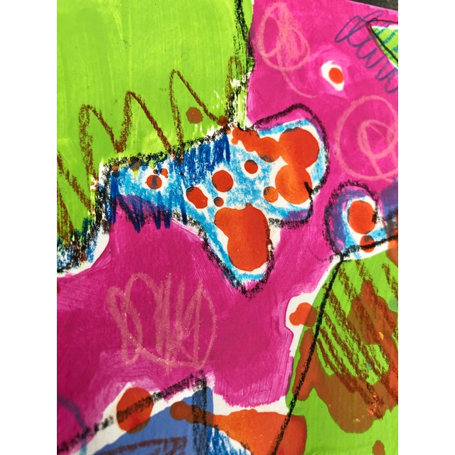 Expressive and enthusiastic application of vibrant colors and active lines. A completely unique and original artwork from...