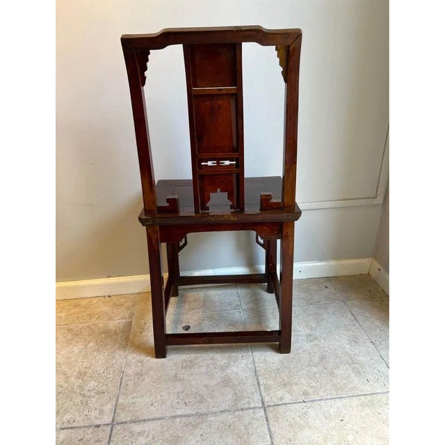 Wood Antique Ming Style Chinoiserie Carved Side Chairs- A Pair For Sale - Image 7 of 9