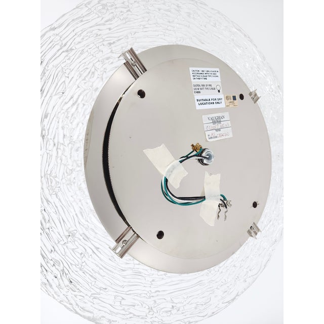 Vaughan Vaughan Designs Pentland Flush Mount in Textured Glass With Polished Nickel For Sale - Image 4 of 9