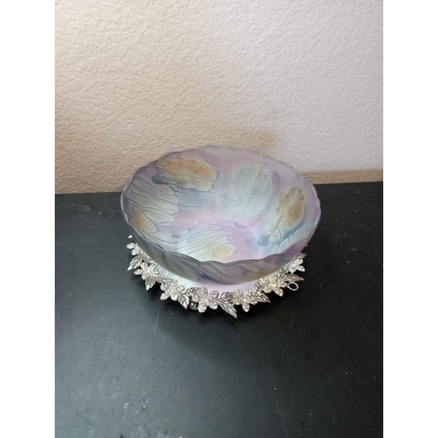 1980s 1980s Stunning Reuven Glass From Israel Scalloped Bowl For Sale - Image 5 of 7