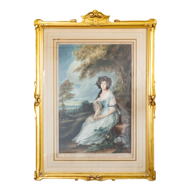 Giltwood Mezzotint of Thomas Gainsboroughs Mrs Richard Brinsley Sheridan For Sale