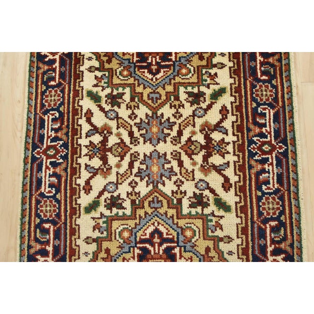 2020s Heriz Runner 2’7” X 9’11” Ivory Wool Tribal Hand-Knotted Oriental Rug For Sale - Image 5 of 14