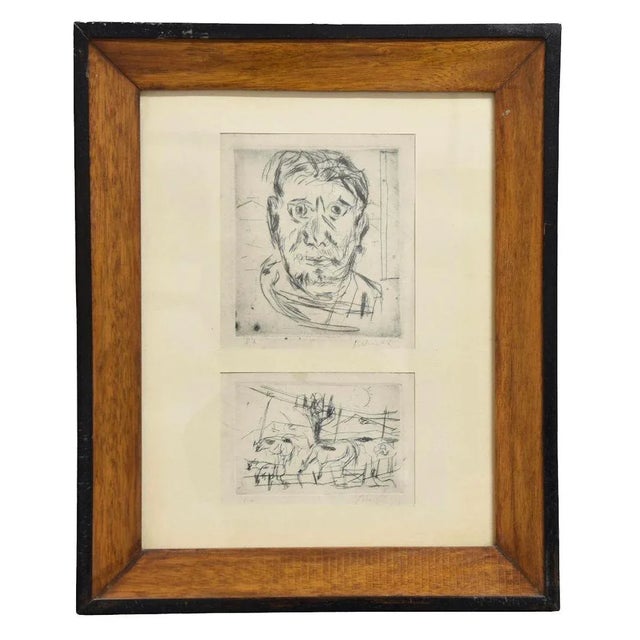 Pair of Composition are a black and white couple of etchings realized by Nazareno Gattamelata in the second half of XX...