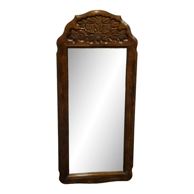 Hickory Manufacturing Co. Country French Provincial 24" Carved Floral Dresser / Wall Mirror 610-20 For Sale