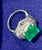 2010s 6.5 Carat Emerald Cut Colombian Emerald and 2.4 Carat Diamond Ring Platinum For Sale - Image 5 of 18