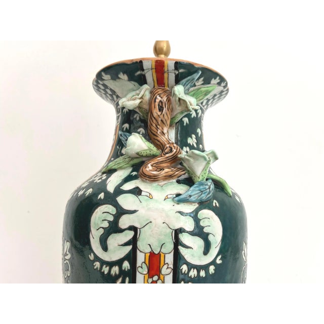 1970s Gucci Style Ceramic Jar Lamp by Bradburn Gallery & Shade For Sale - Image 14 of 18