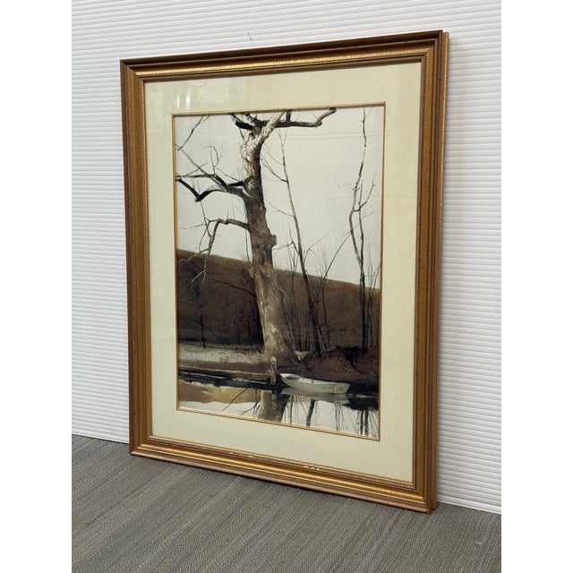 Rustic Andrew Wyeth Cold Spring Lithograph Print, Framed For Sale - Image 3 of 12