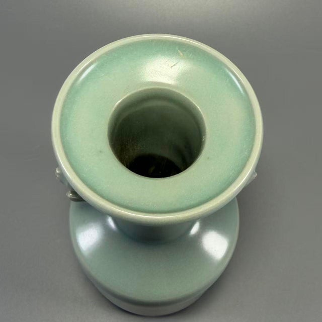 Mid-20th Century Chinese Longquan Pale Celadon Vase With Applied Fish-Shaped Handles For Sale - Image 4 of 7