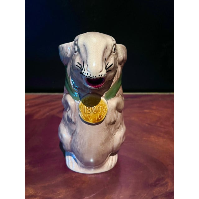 French Majolica Rabbit Pitcher Made for the Int'l Exhibition in Paris ca 1900 For Sale In Los Angeles - Image 6 of 10