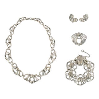 Rare Sterling Silver Jewelry Suite by The Kalo Shop For Sale
