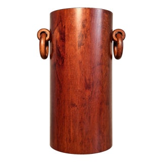 Mid-Century Brutalist Walnut Umbrella Stand, 1960s For Sale