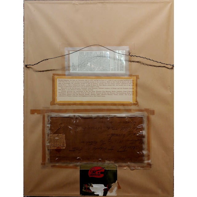 Metal 1916 Taos Painting, Portrait of a Pueblo Boy by Gerald Cassidy For Sale - Image 7 of 10