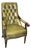 Olive Green Tufted Leather Chesterfield Library Chair, 1970s For Sale