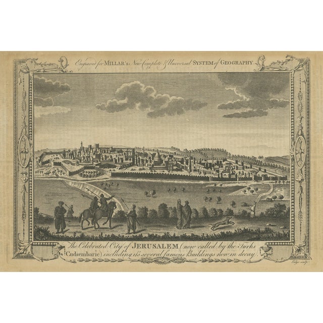 Antique Engraved View of Jerusalem from Millar, 1760s For Sale