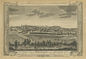 Antique Engraved View of Jerusalem from Millar, 1760s