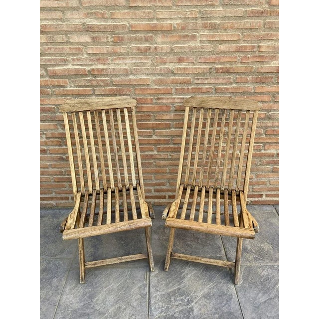 Teak Folding Deck Chair with Slat Back from Scan Com, 1960s For Sale - Image 14 of 15