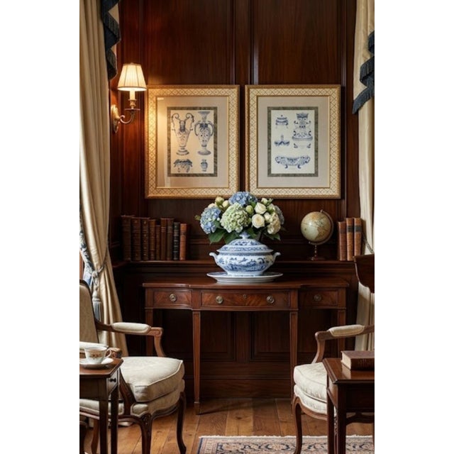 Vintage John Richard Framed Chinoiserie Urns Decorative Wall Art Prints- a Pair For Sale - Image 12 of 13
