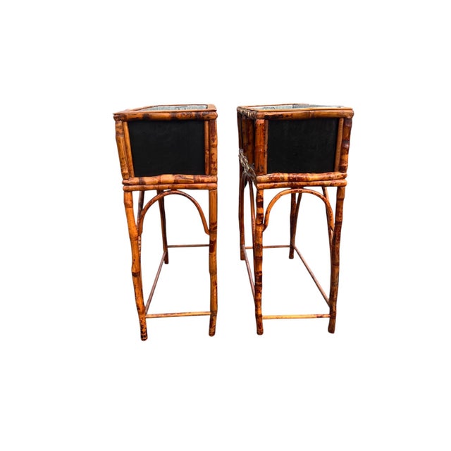 Late 20th Century Pair Rattan Planters For Sale - Image 11 of 18