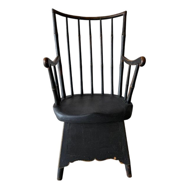 19thc High Back Windsor Arm Chair From n.e. For Sale