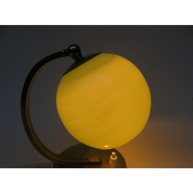 Art Deco Bedside Lamp in Brass with Green Cased Glass Shade, 1920s For Sale - Image 9 of 15